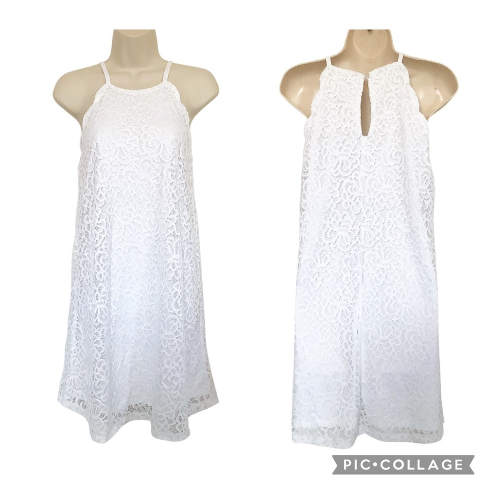 NWT Francesca’s White Lace Lined Dress Size Medium Bachelorette Party